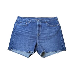 Levi's 501 Denim Shorts Size 18W 5 Button Fly Medium Wash Original Fit